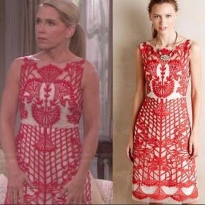 Geisha Designs Dress 2P BoxJ Sugared Ruby Sheath Red Floral print BoxS